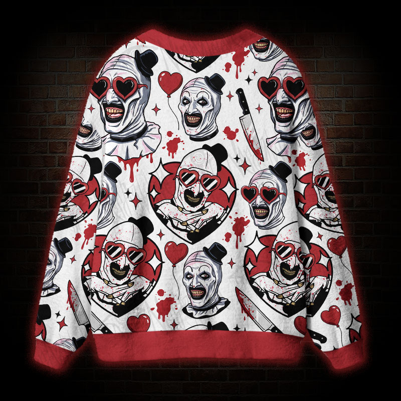 Killer Clown Hearts Cardigan Sweater
