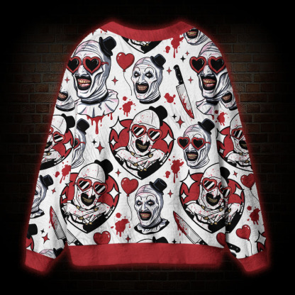 Killer Clown Hearts Cardigan Sweater