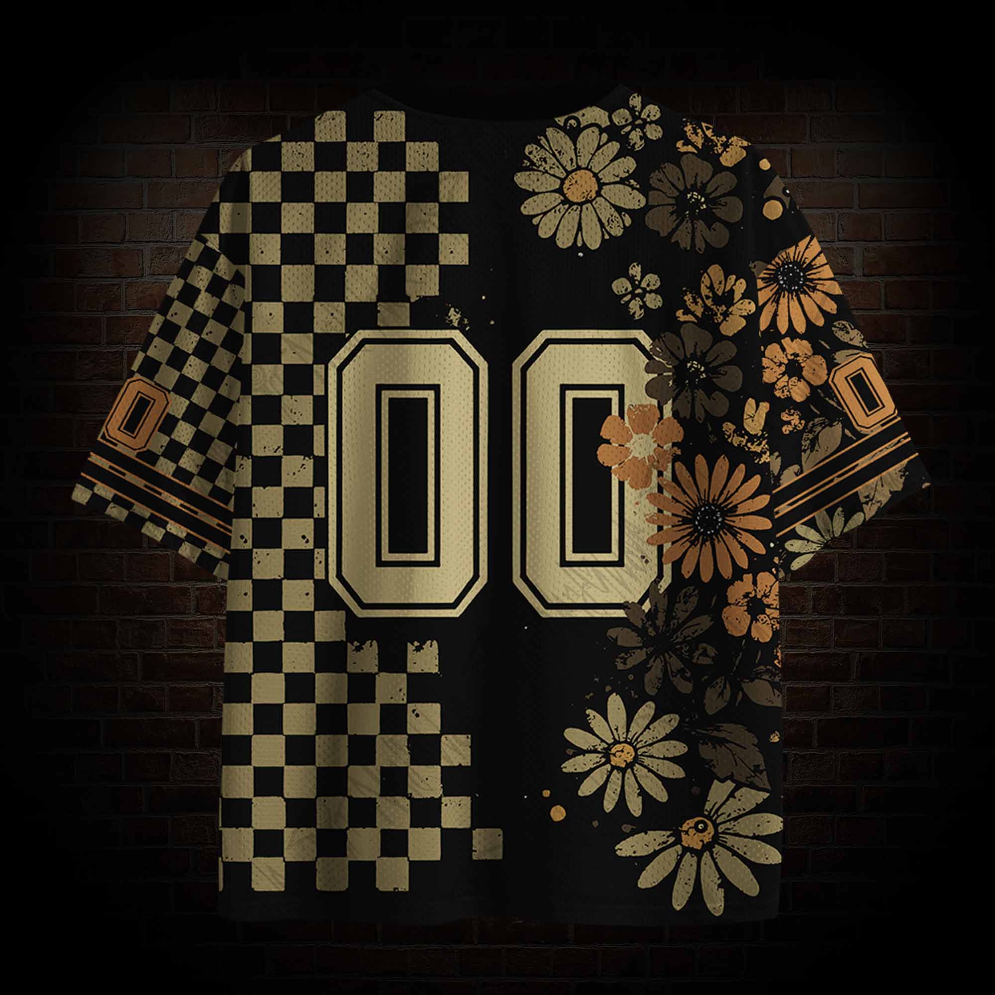 Floral Skull Mesh Jersey