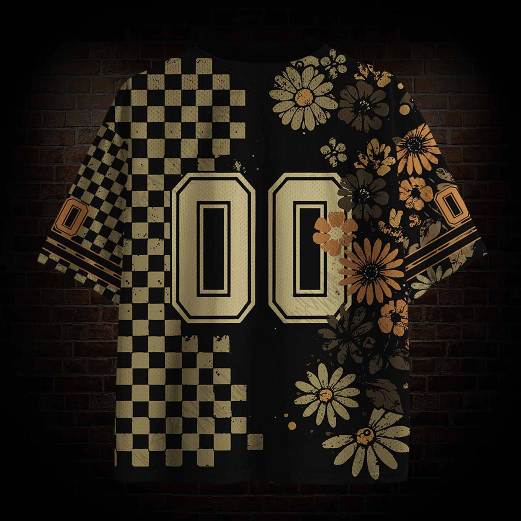 Floral Skull Mesh Jersey