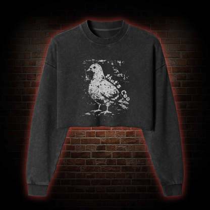 Pigeon Meme Washed Cropped Sweatshirts