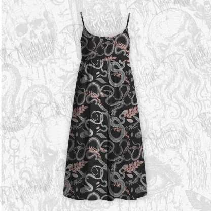 Snakes and Flowers Strap Midi Sundress