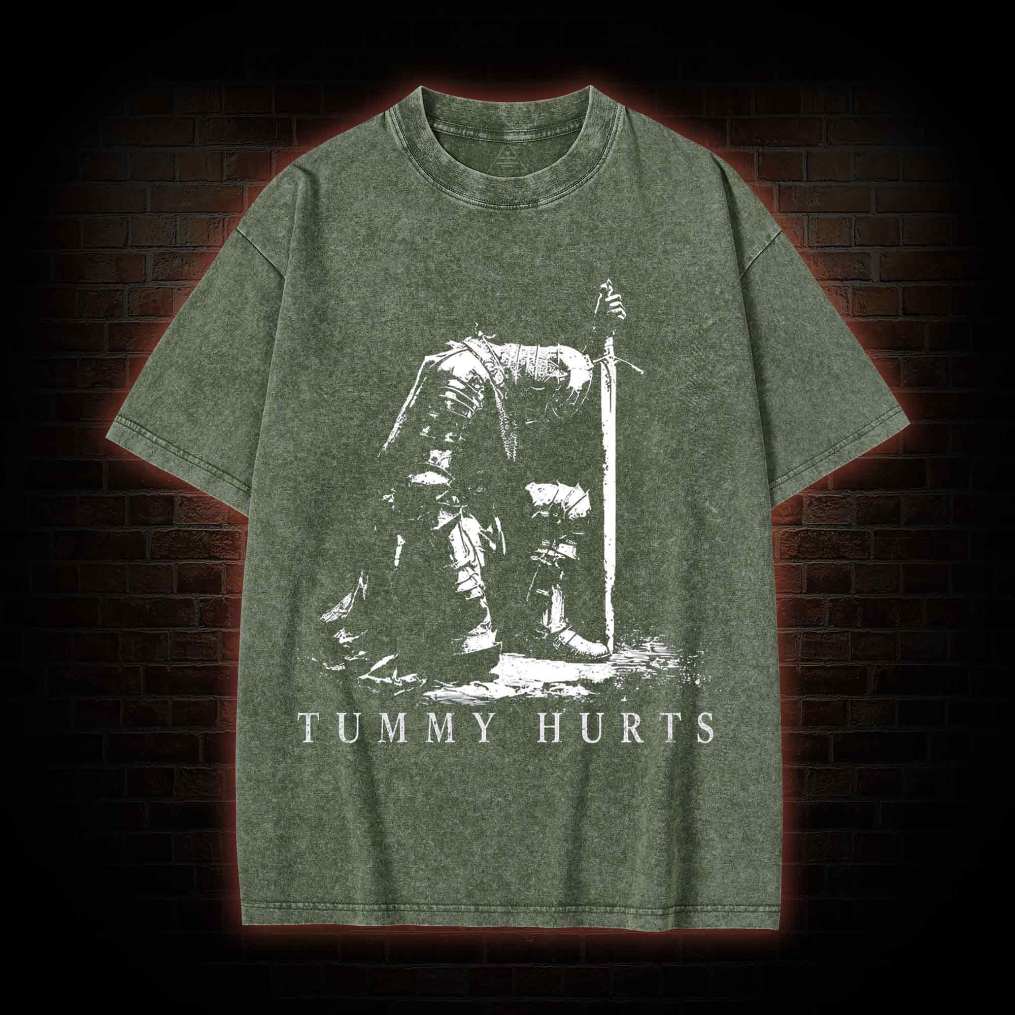 Dark Fantasy Knight Washed T-shirt