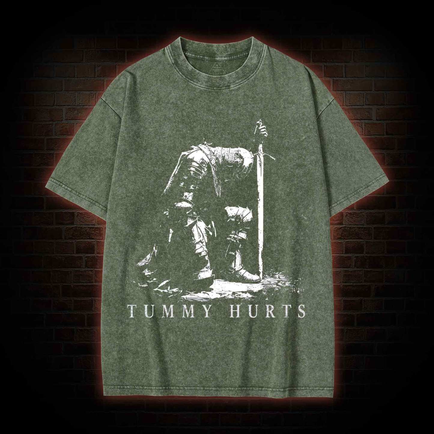 Dark Fantasy Knight Washed T-shirt