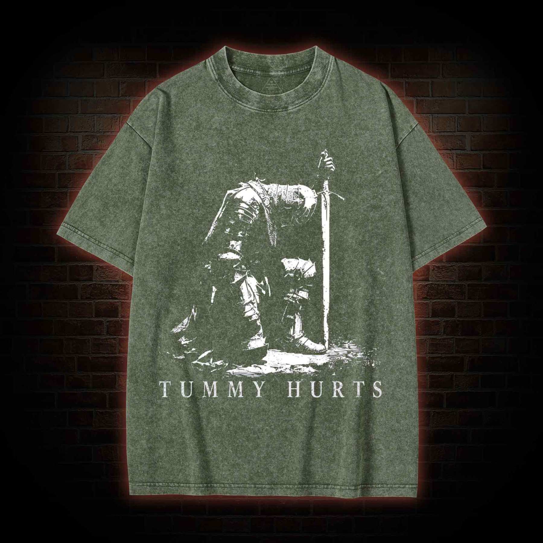 Dark Fantasy Knight Washed T-shirt