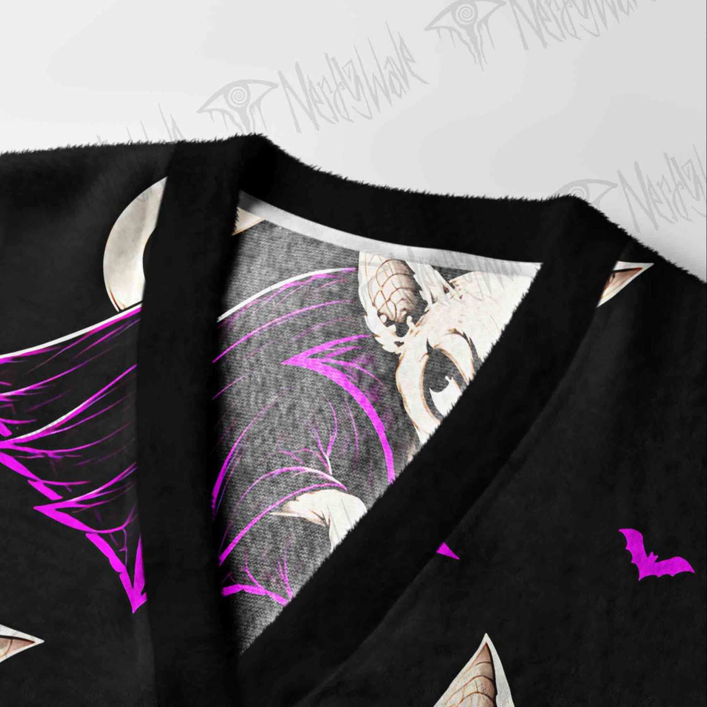 Midnight Bat Cats Cardigan Sweater