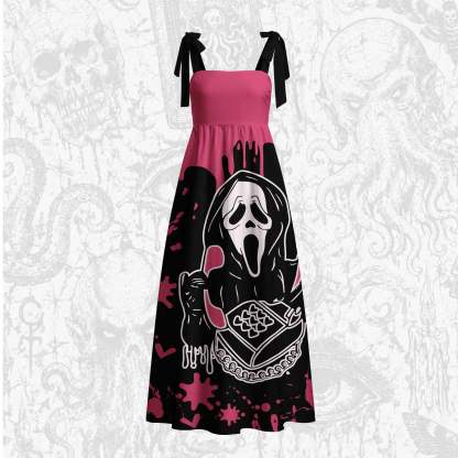 No You Hang Up Tie Shoulder Maxi Dress