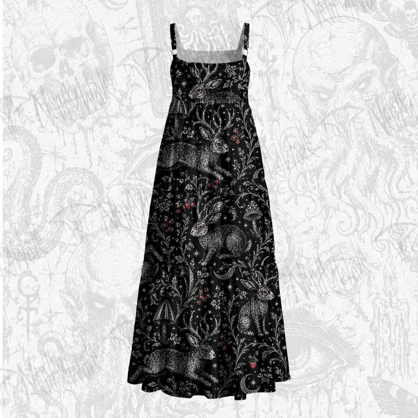 Crimson-eyed Lore Wide Straps Maxi Dress