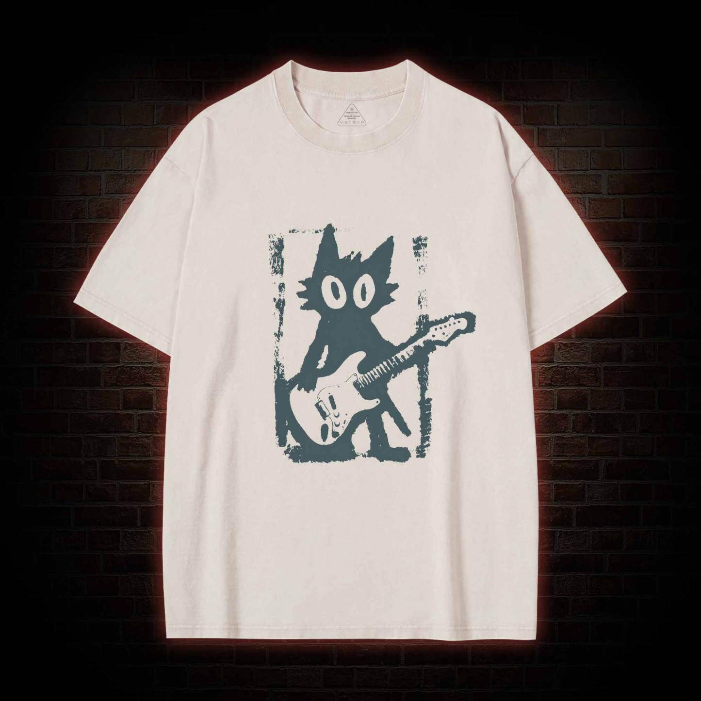 Rock and Roll Cat Washed T-shirt