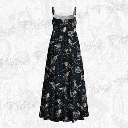 Gargoyle & Demon Wide Straps Maxi Dress