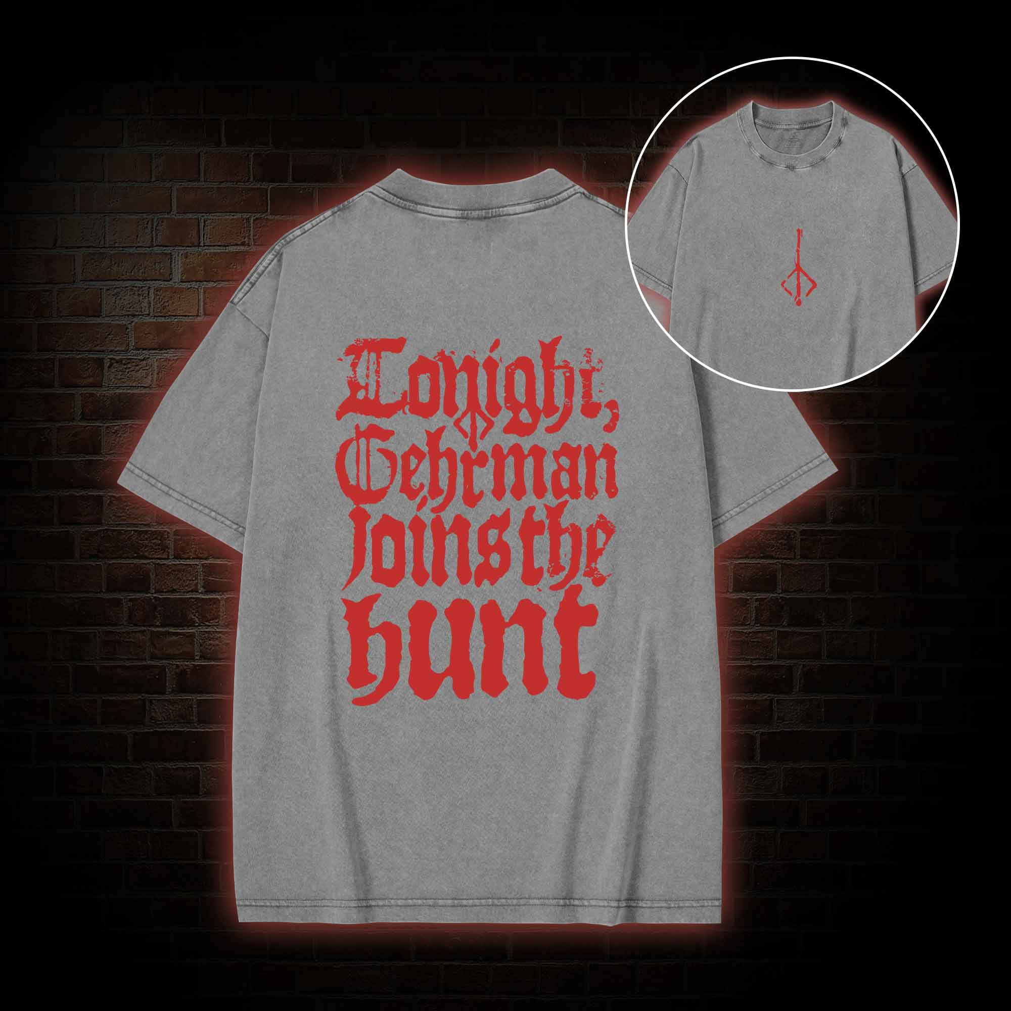 Gehrman Joins The Hunt Back Print Washed T-shirt