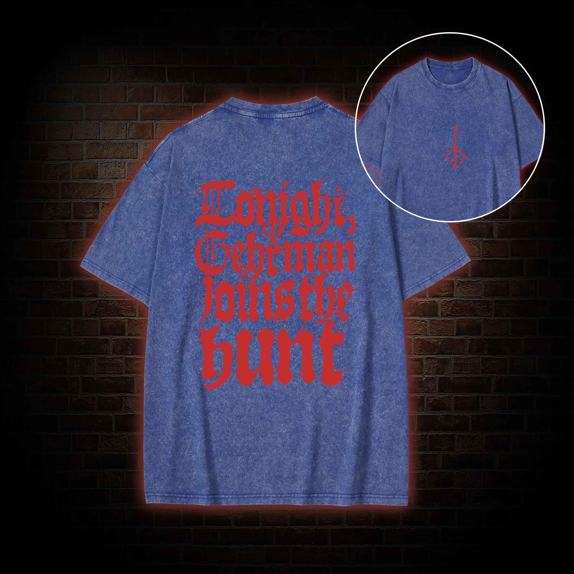 Gehrman Joins The Hunt Back Print Washed T-shirt