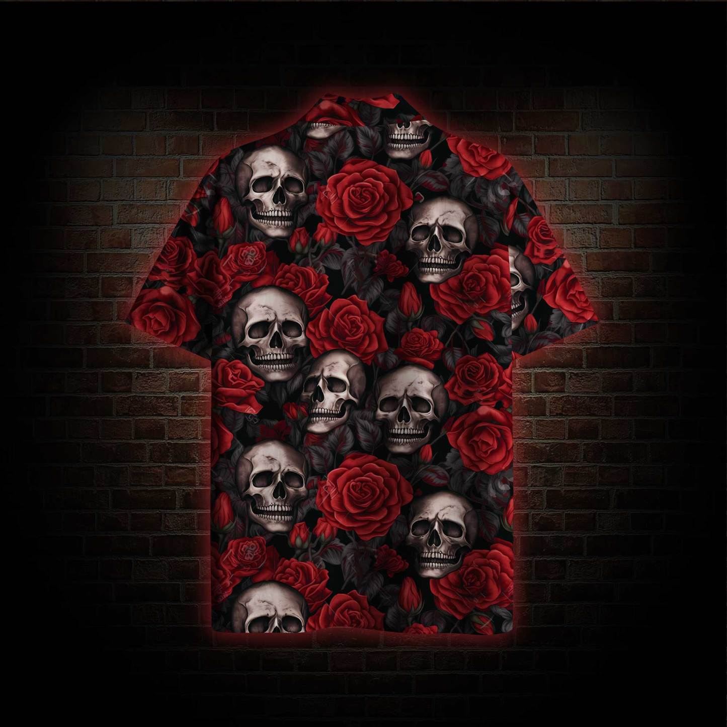 Skull and Roses Hawaiian Shirt