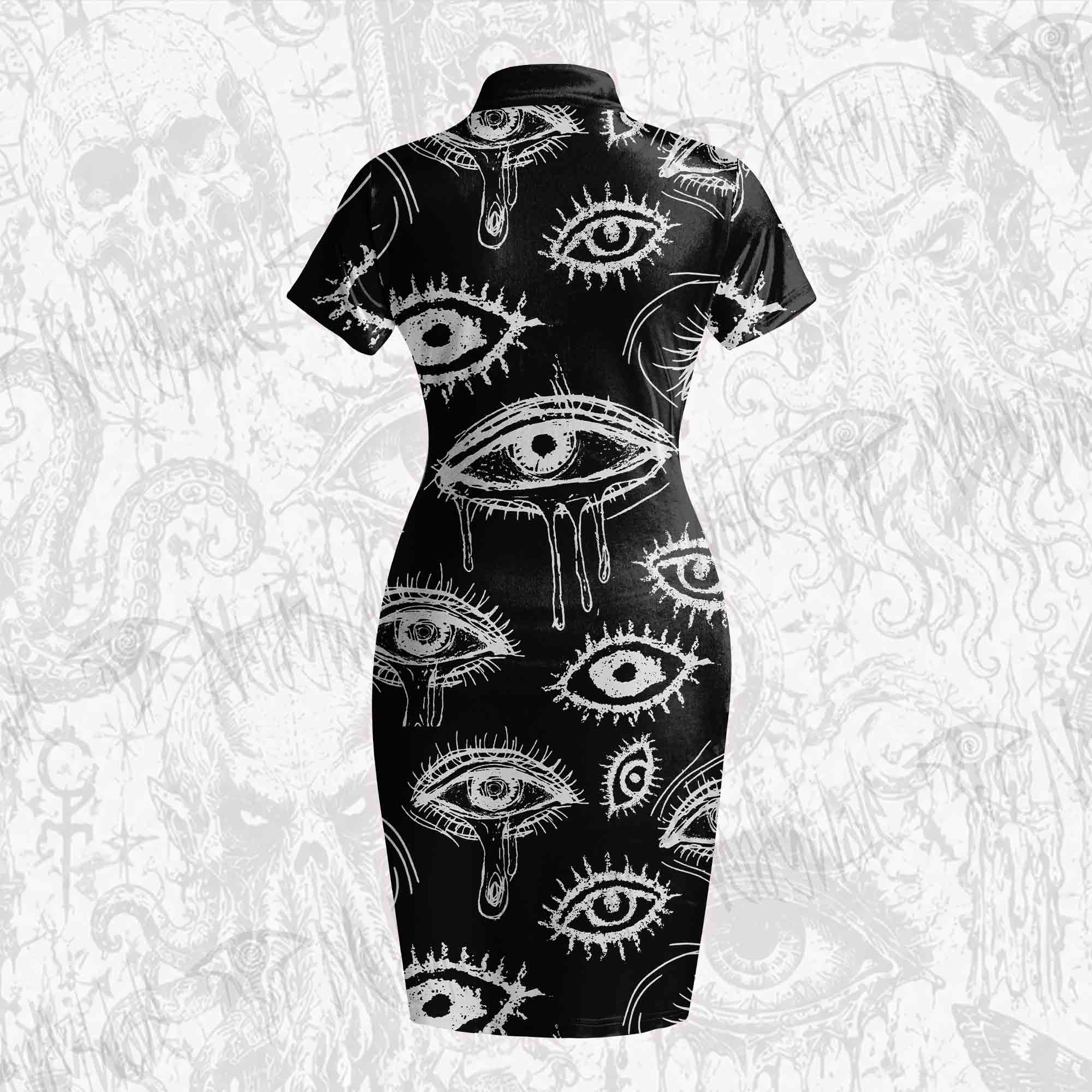 Crying Eyes Velvet Mini Dress