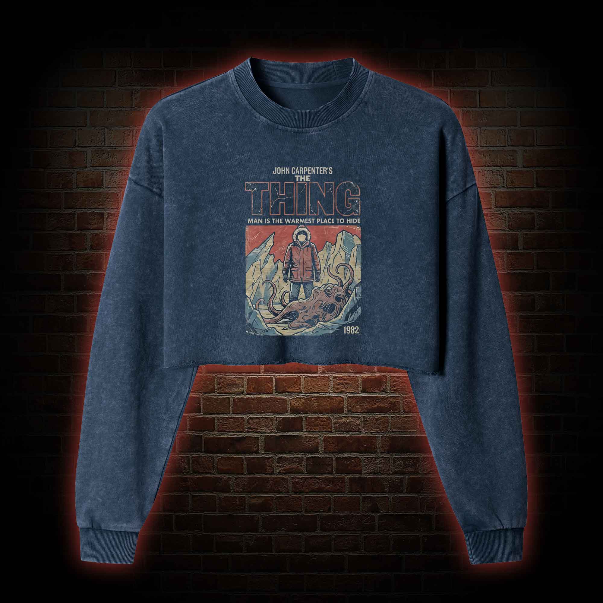 Man is the Warmest Place to Hide Washed Cropped Sweatshirts