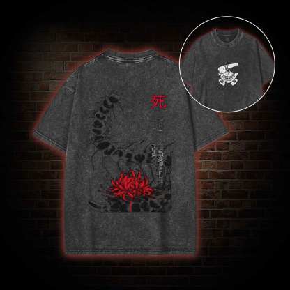 3304 Back Print Washed T-shirt