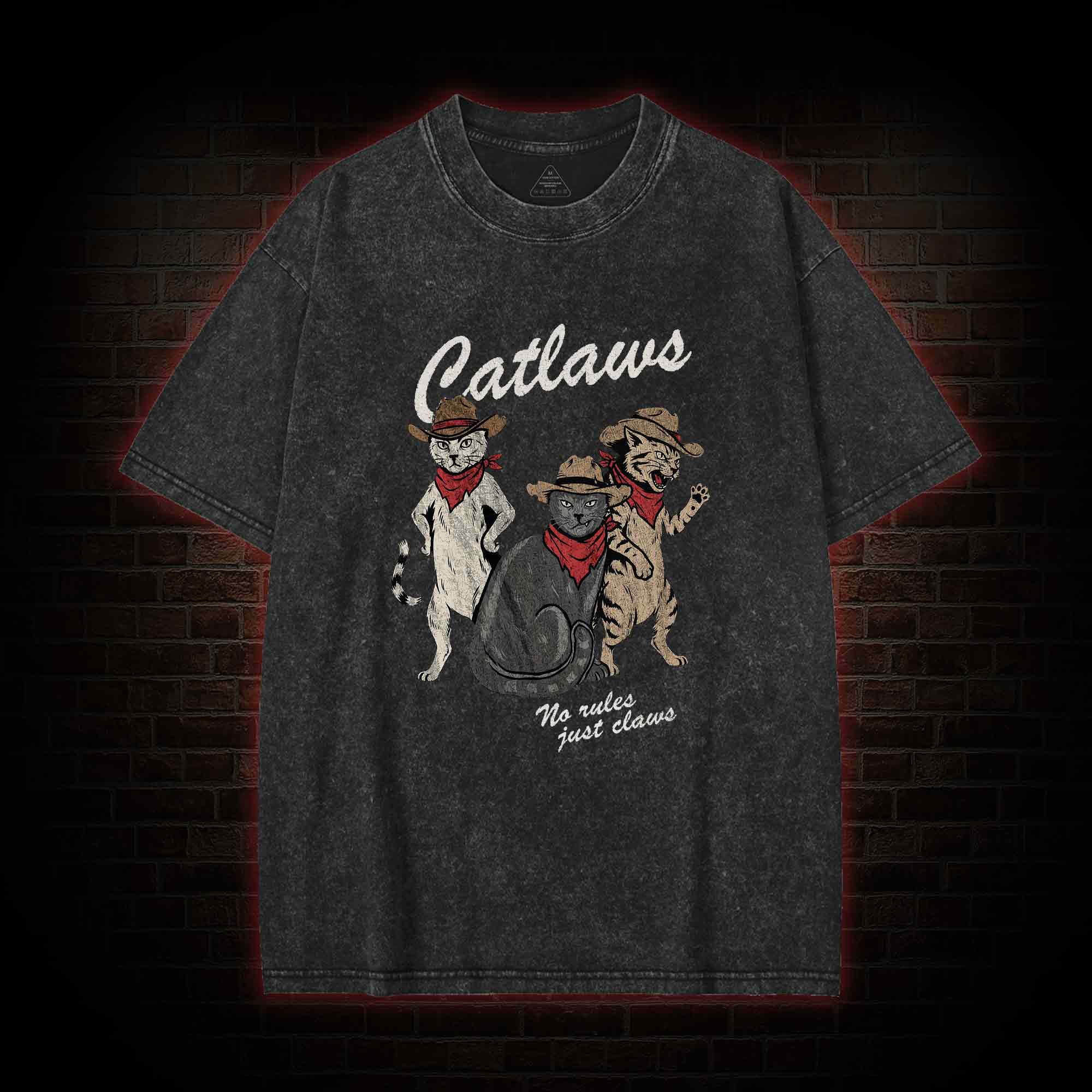 Vintage Cowboy Cat Washed T-shirt