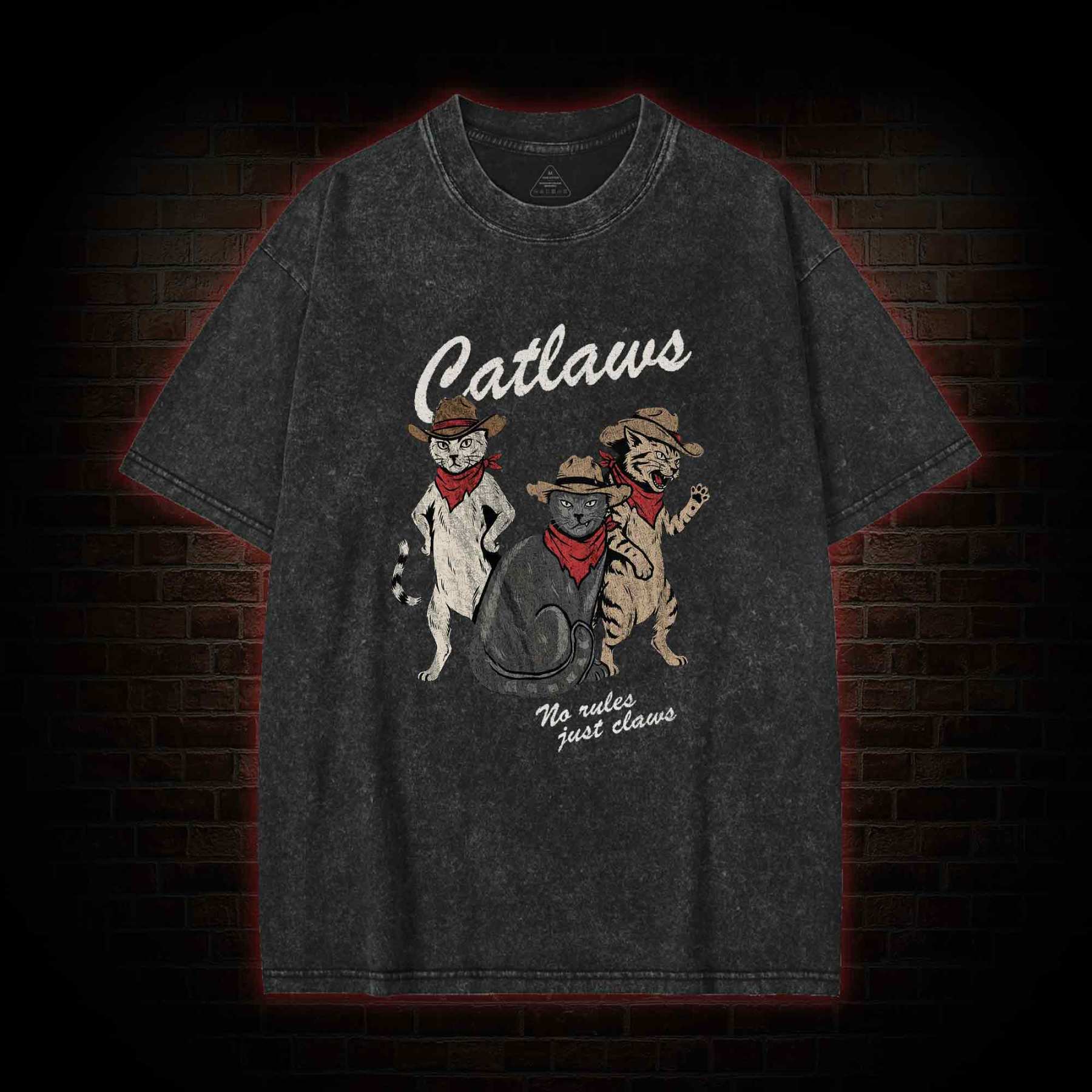 Vintage Cowboy Cat Washed T-shirt