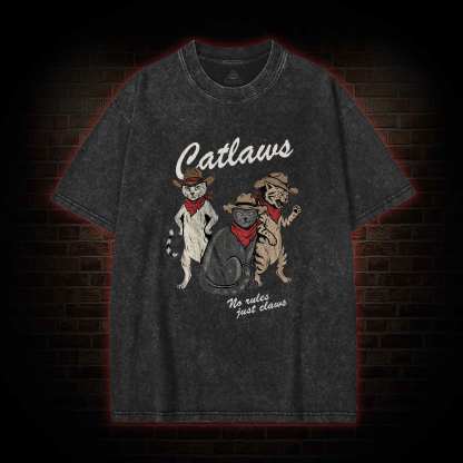 Vintage Cowboy Cat Washed T-shirt