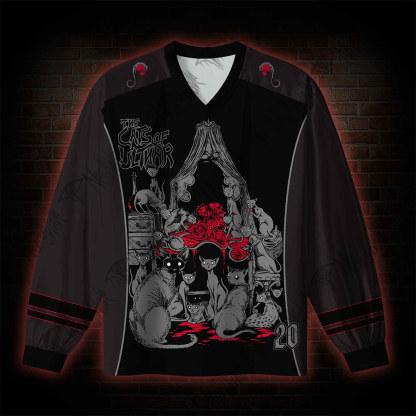 The Cats of Ultha V-Neck Long Sleeve Jersey