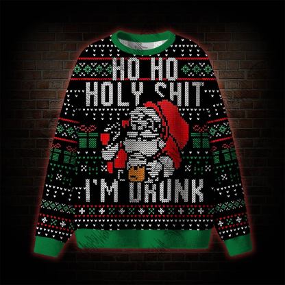 Santa Claus Ho Ho Holy Shit I’m Drunk Ugly Sweatshirts