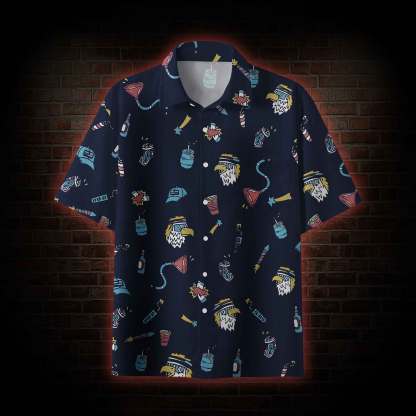 Bald Eagle and Independence Day Button-Up Shirt