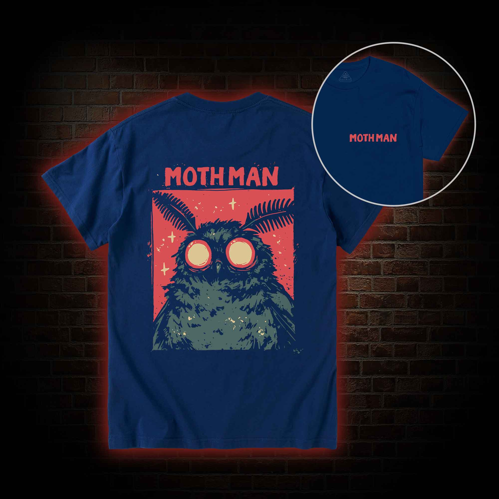 Cryptid Mothman Back Print T-Shirt