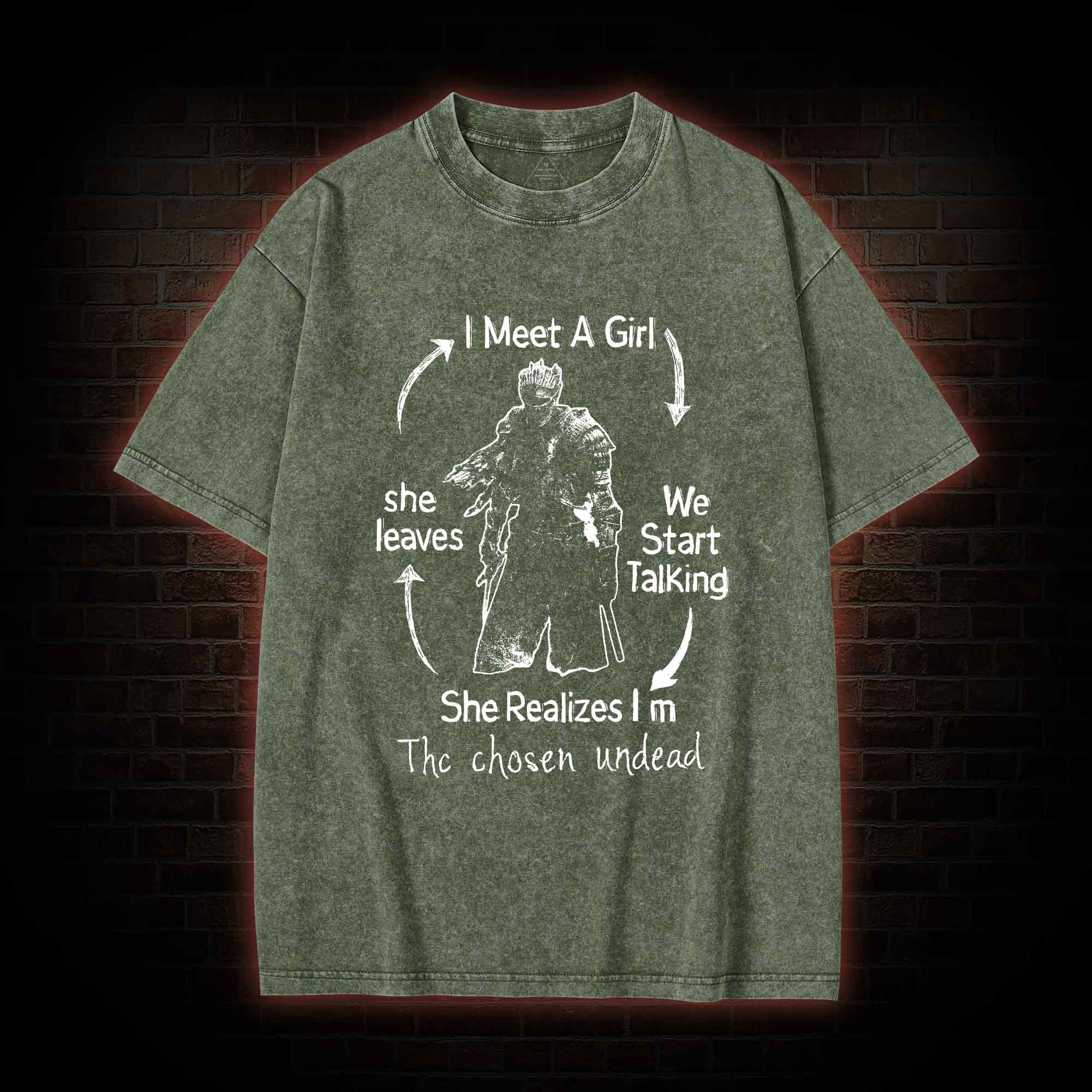 I Meet a Girl She Leaves Washed T-Shirt