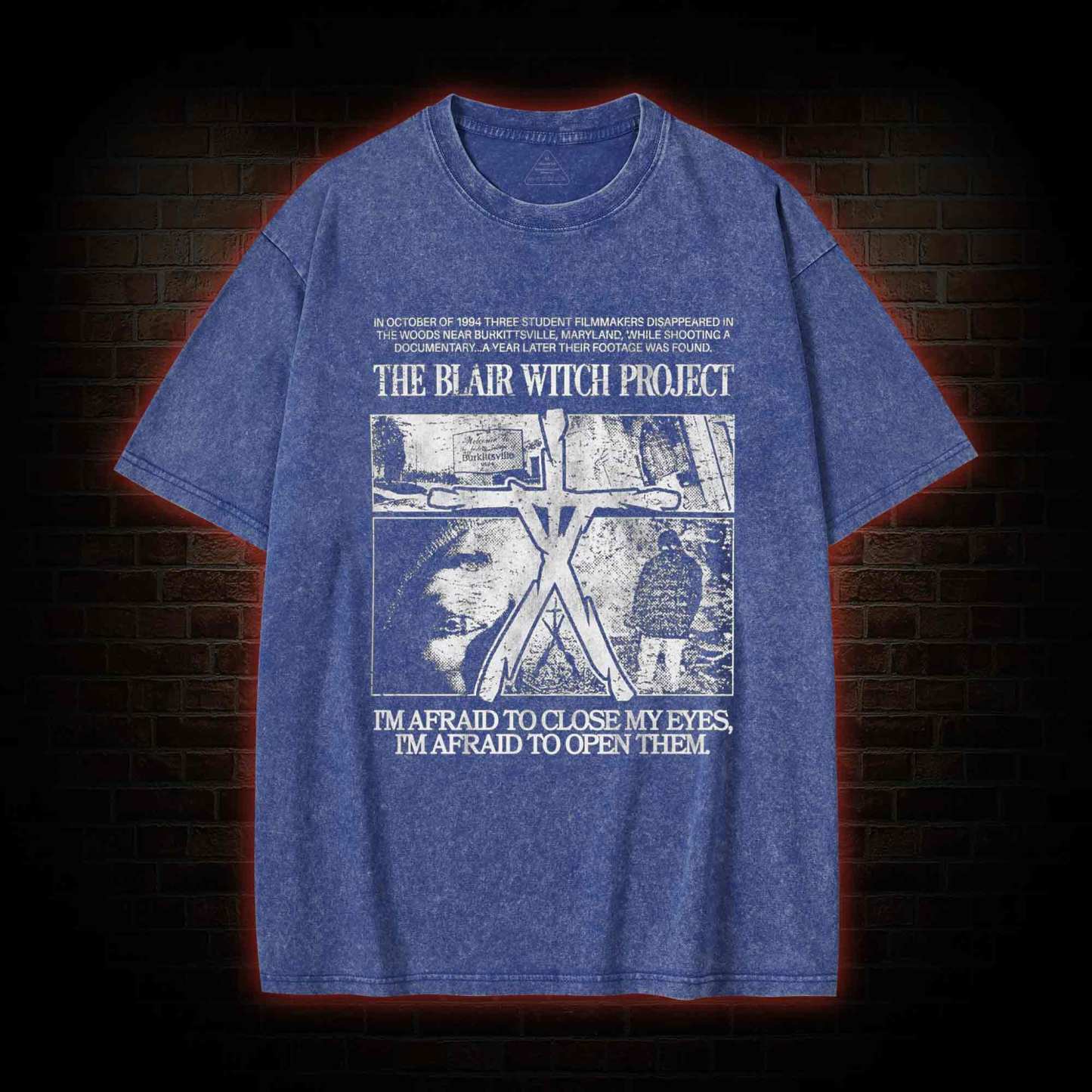 I'm Afrid to Close My Eyes Retro Washed T-shirt