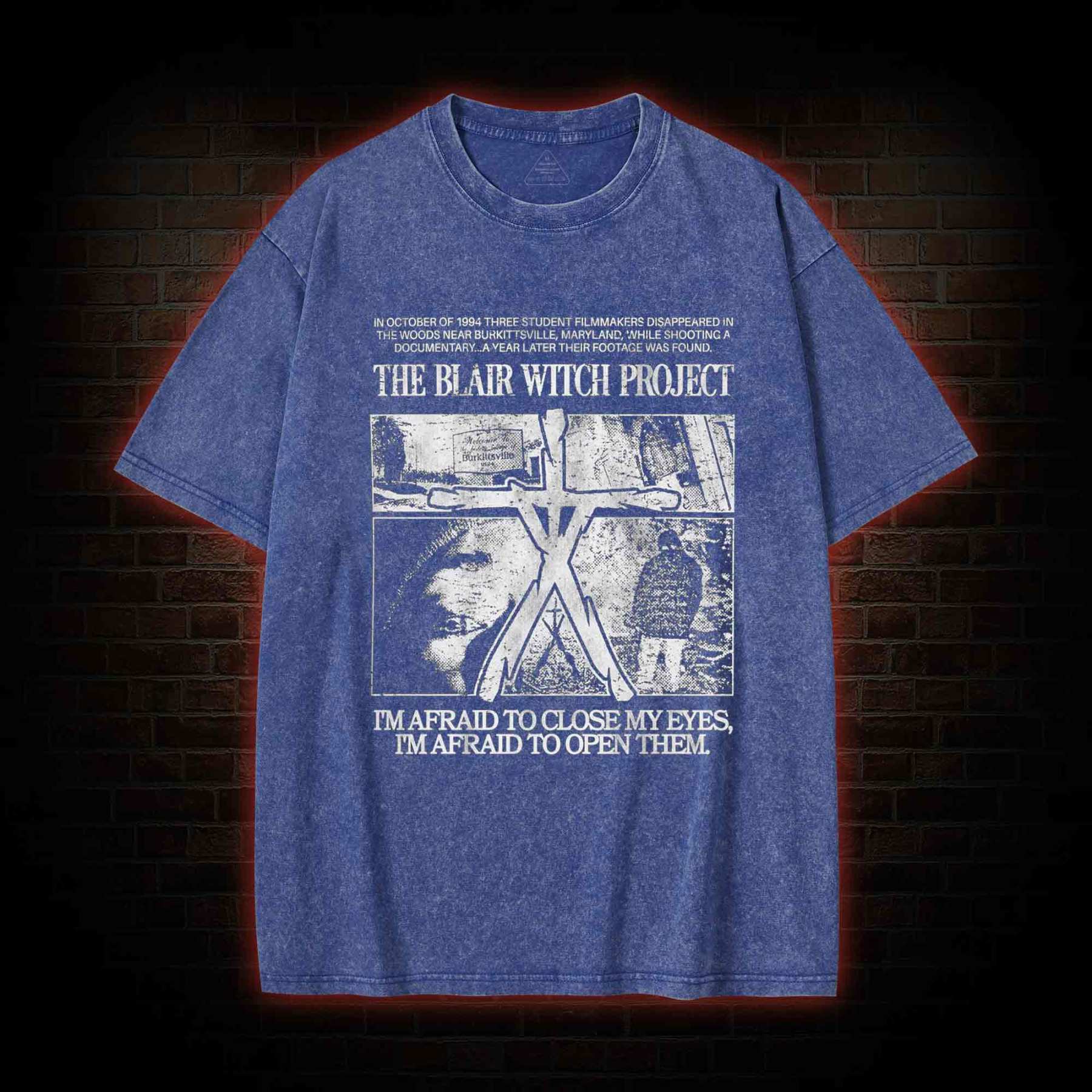 I'm Afrid to Close My Eyes Retro Washed T-shirt