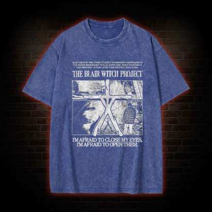 I'm Afrid to Close My Eyes Retro Washed T-shirt