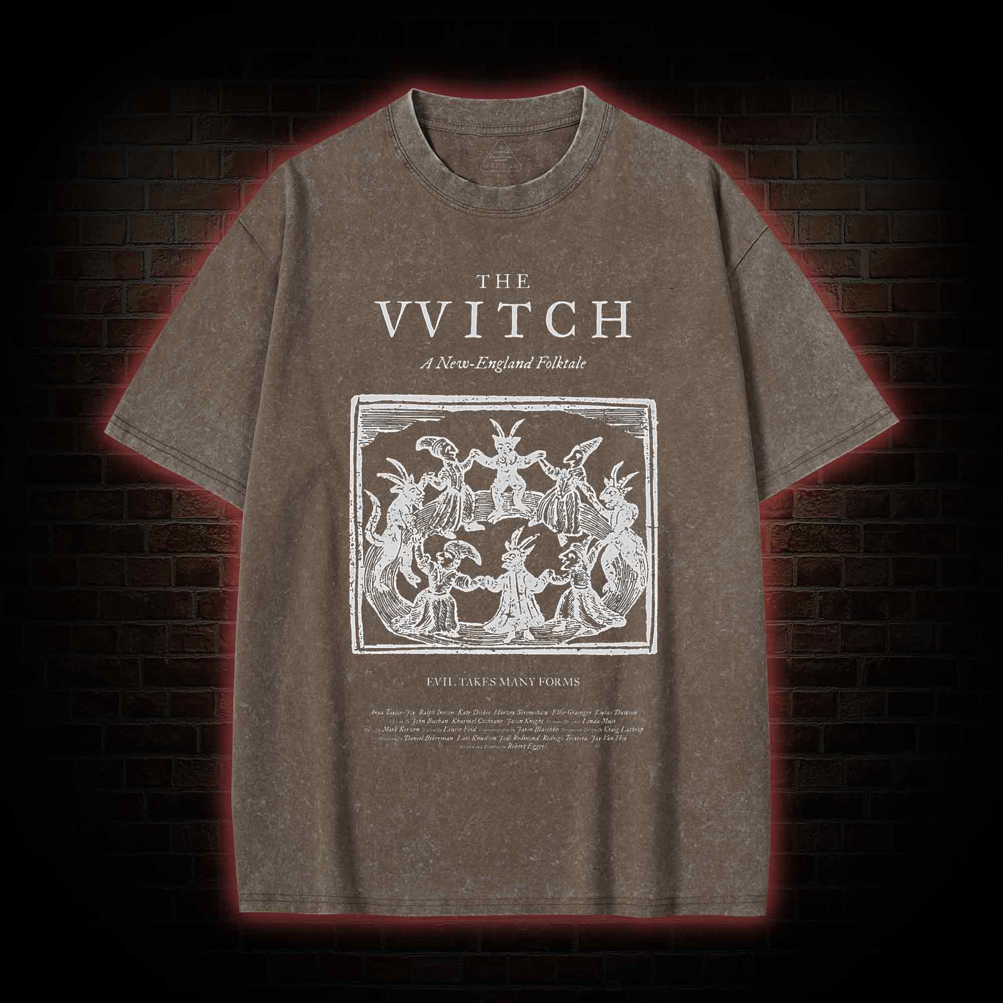 The Witch Retro Horror Folk Washed T-shirt