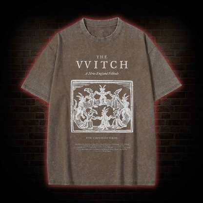 The Witch Retro Horror Folk Washed T-shirt