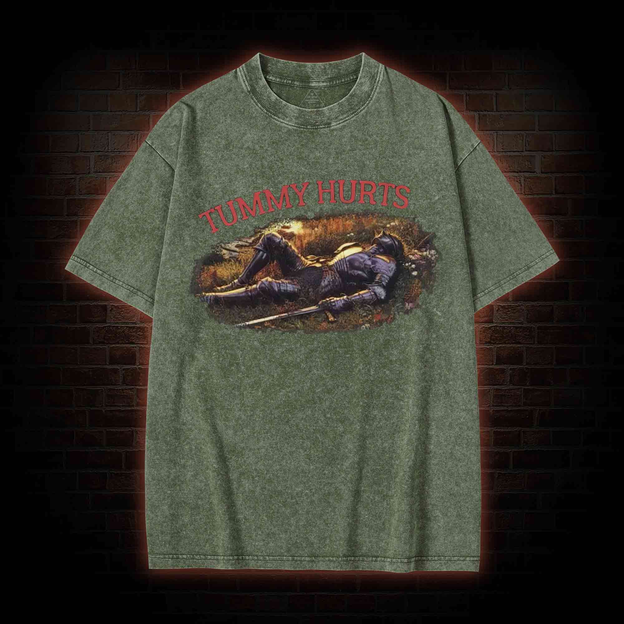 Tummy Hurts Knight Washed T-shirt