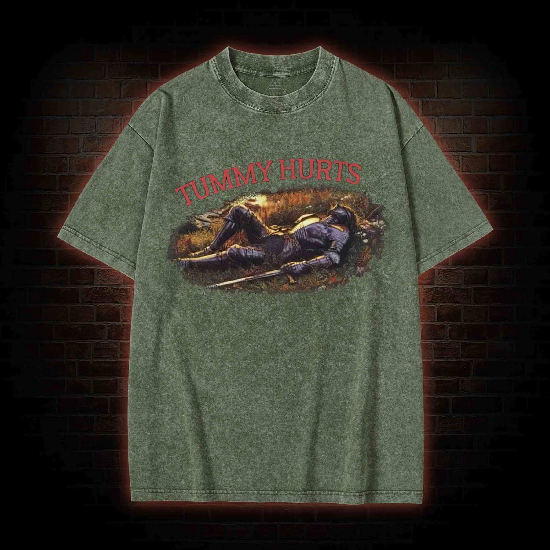 Tummy Hurts Knight Washed T-shirt