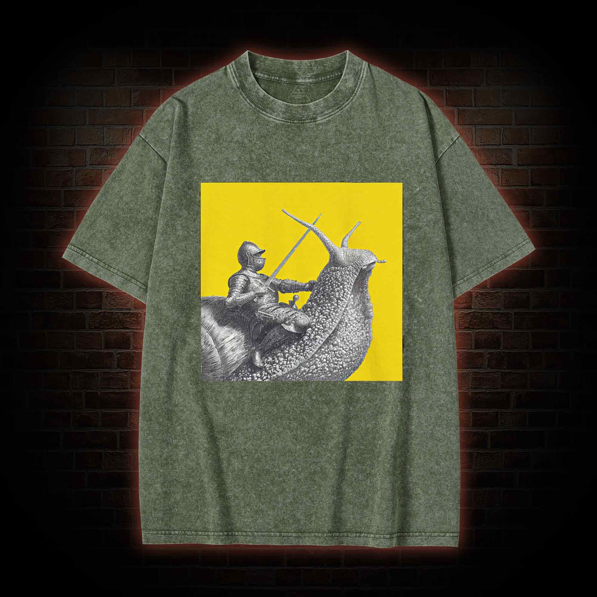 Vintage Snail Knight Washed T-shirt
