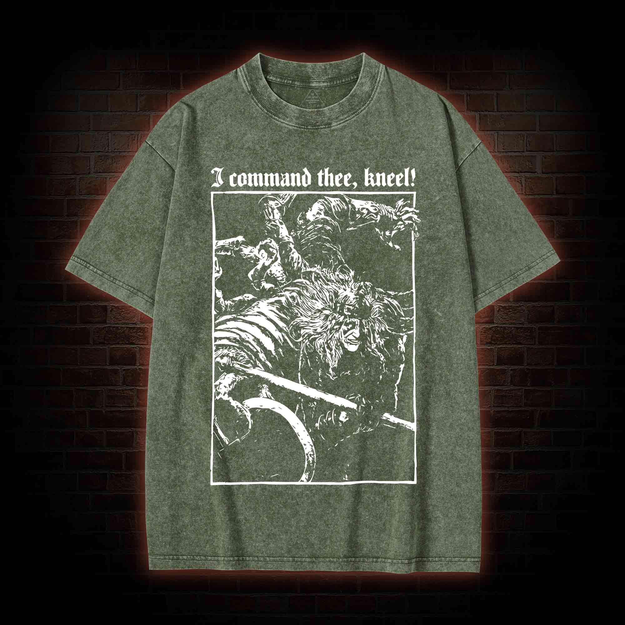 I Command Thee Kneel Washed T-shirt