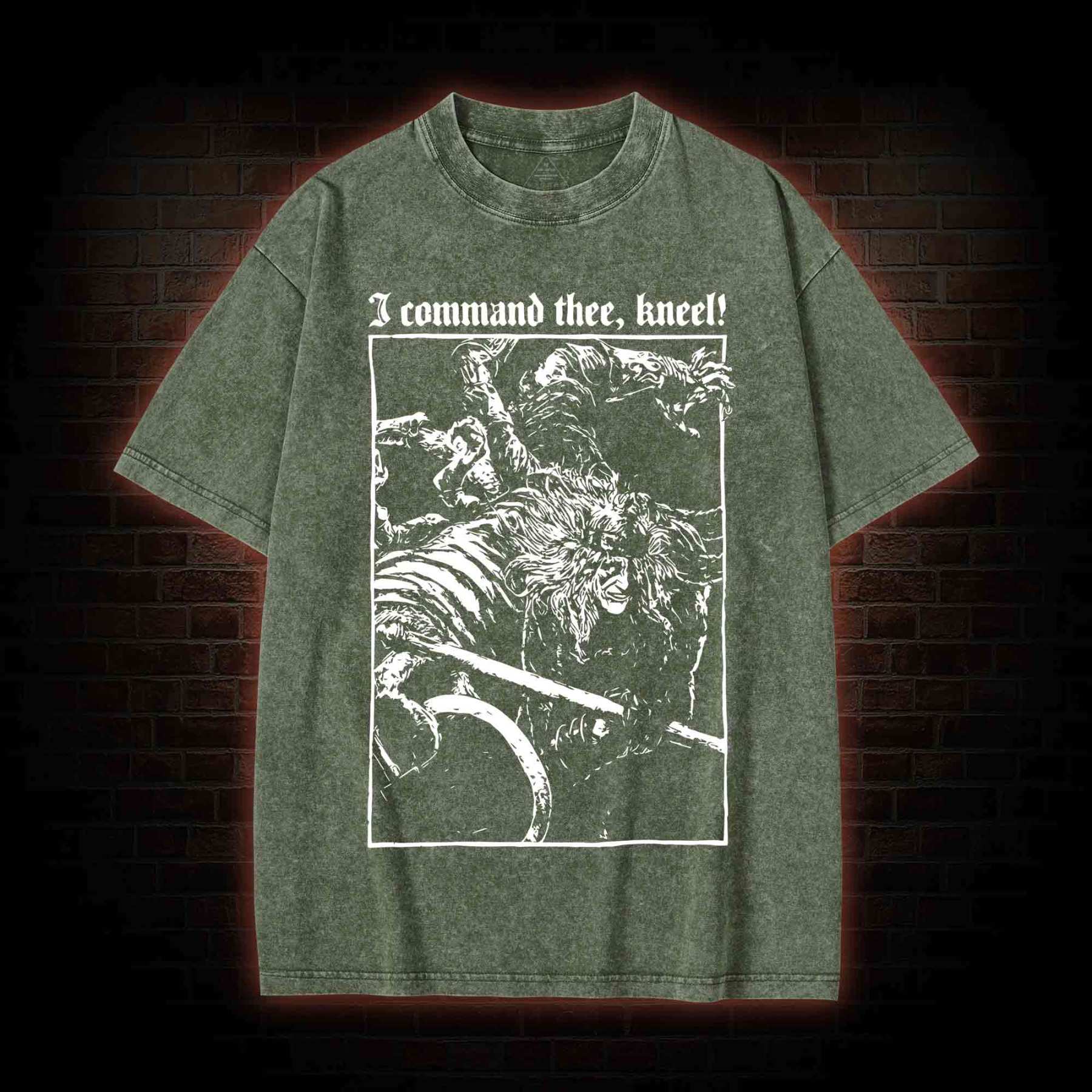 I Command Thee Kneel Washed T-shirt
