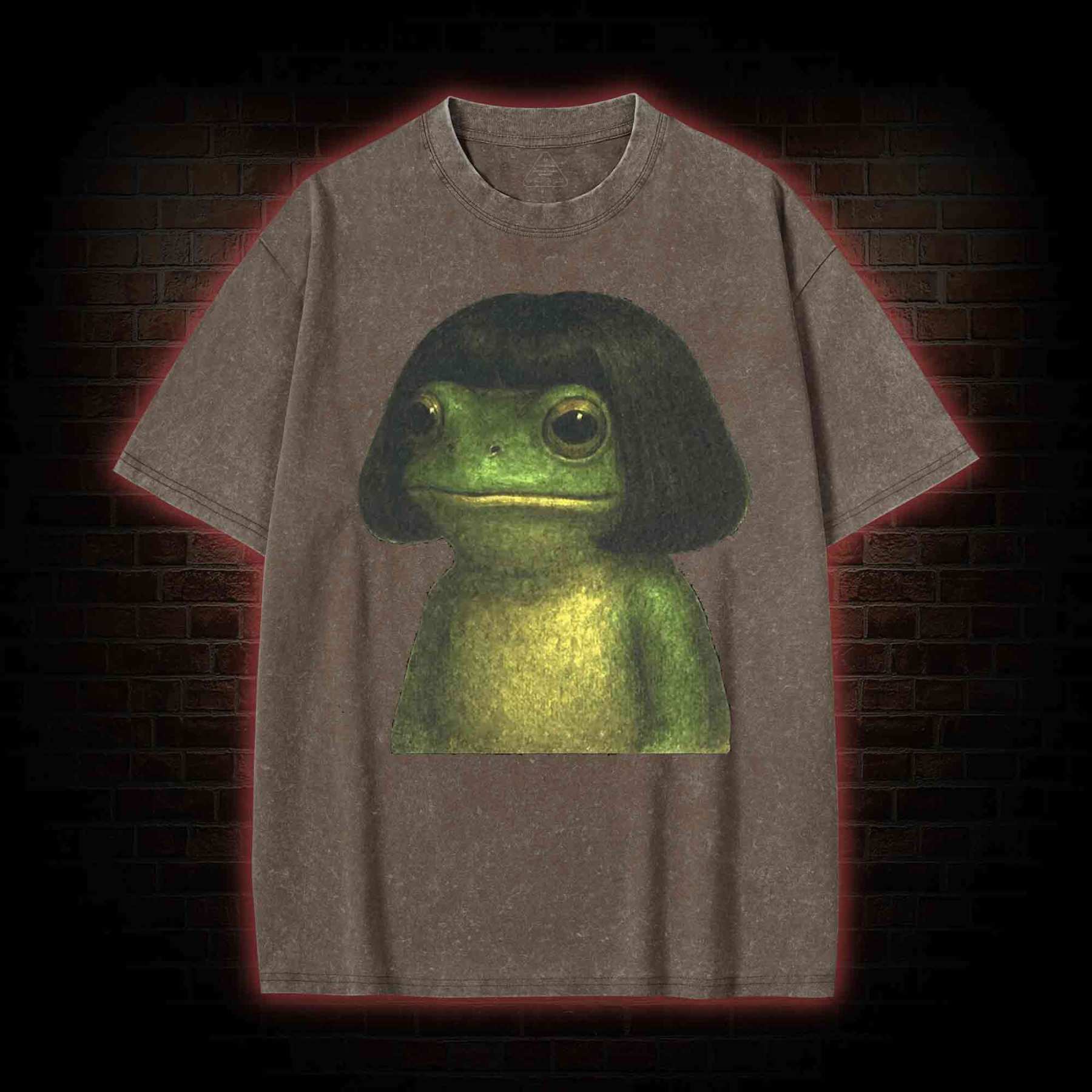 Frog With Bob Haircut Washed T-shirt