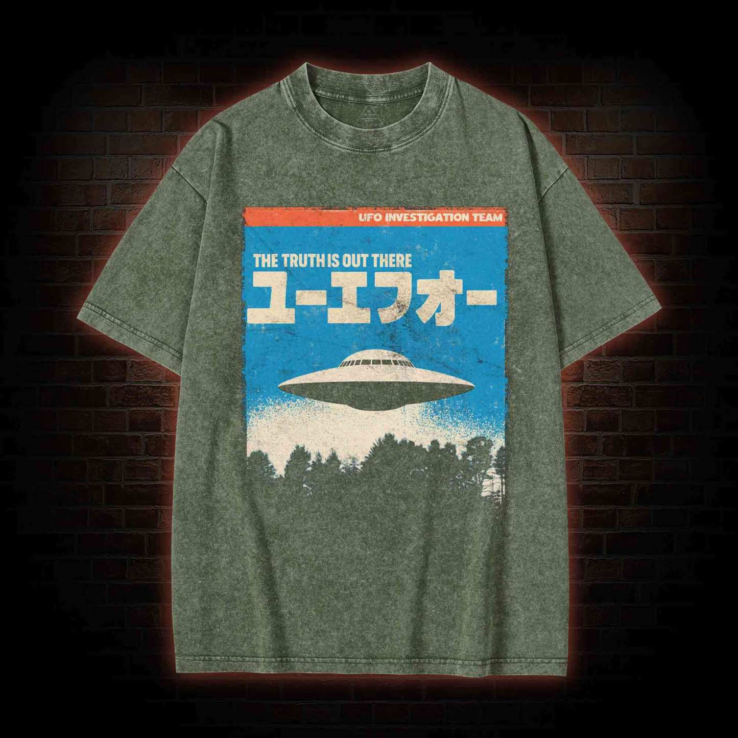 UFO Investigation Team Washed T-shirt