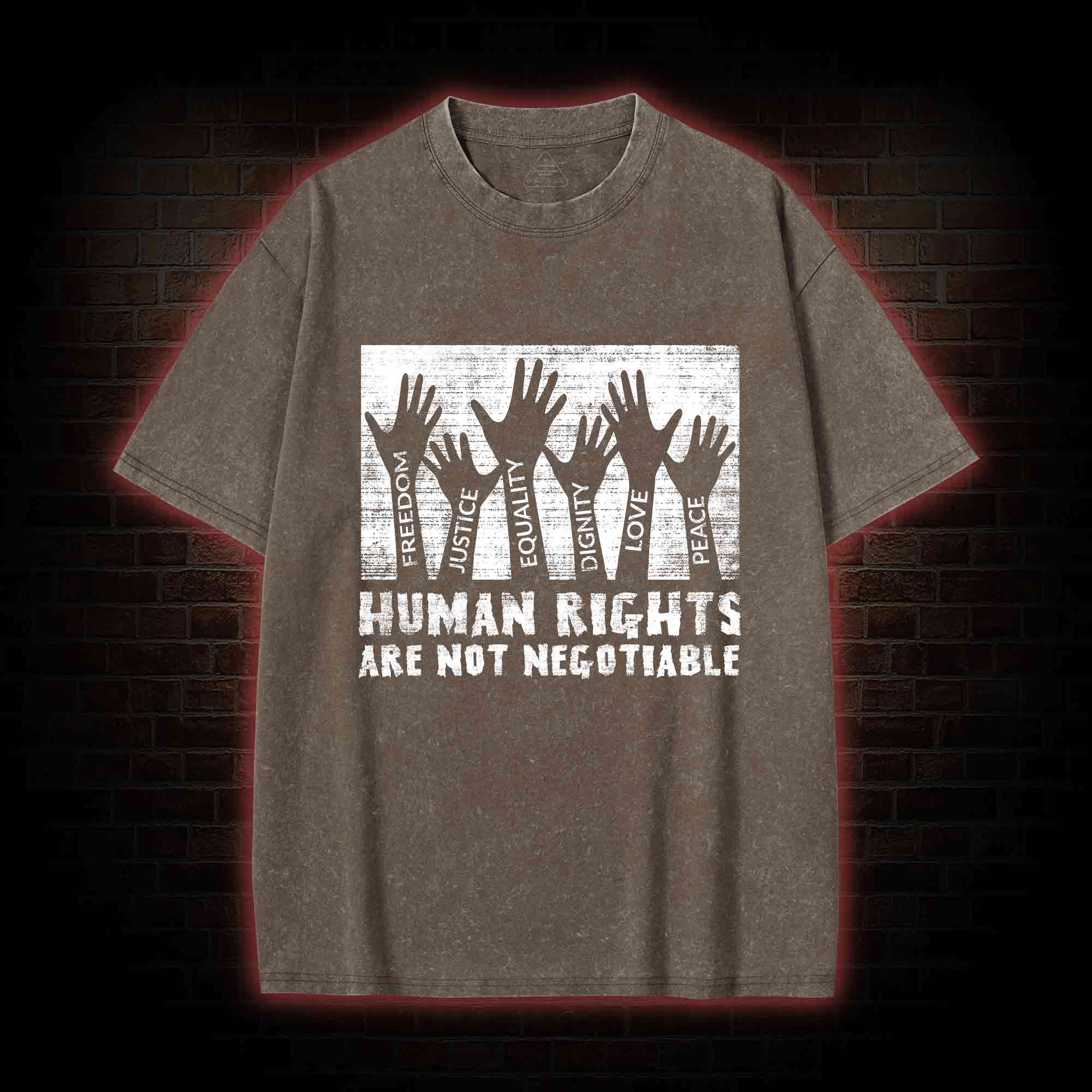Human Rights are not Negotiable Washed T-shirt