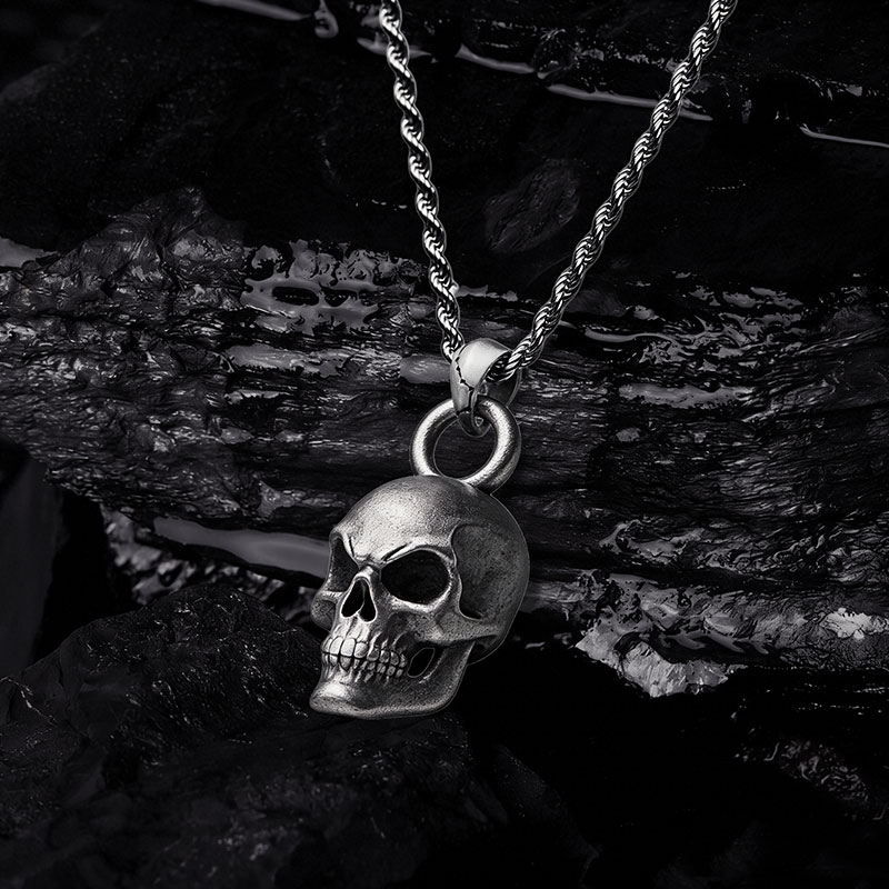Grim Skull Sculptural Necklace