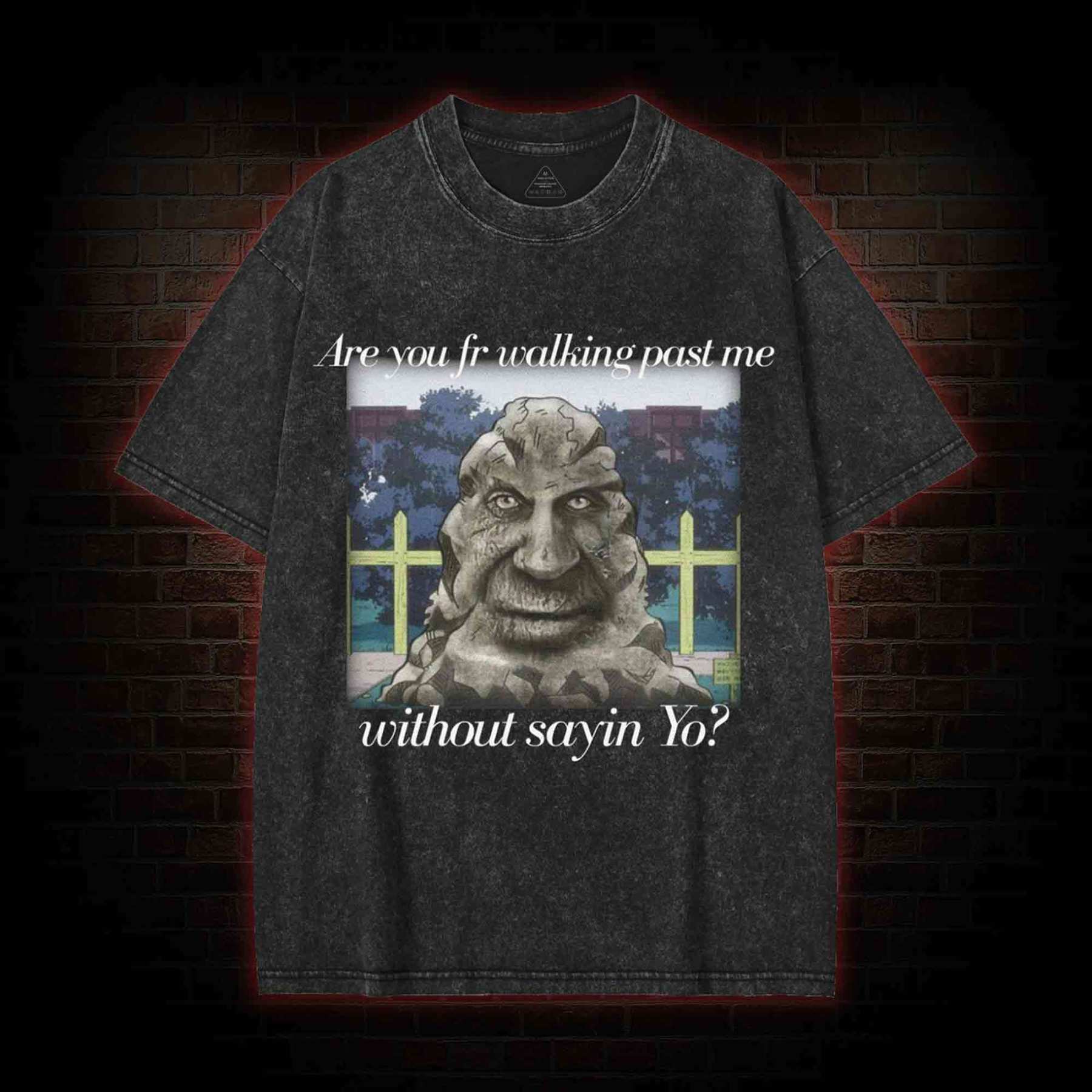 Are You Fr Walking Past Me Without Sayin Yo? Washed T-shirt
