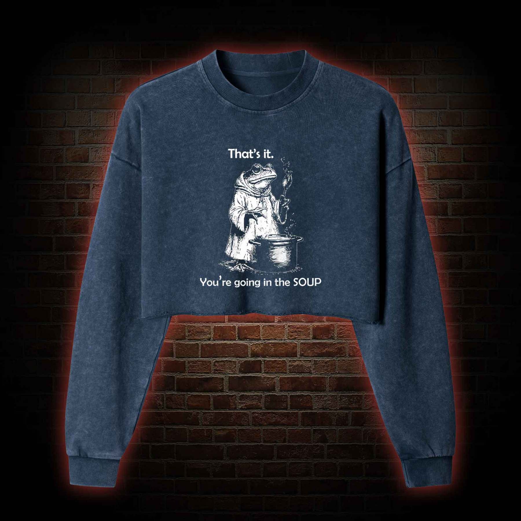 That's It. You're Going in the Soup Washed Cropped Sweatshirts