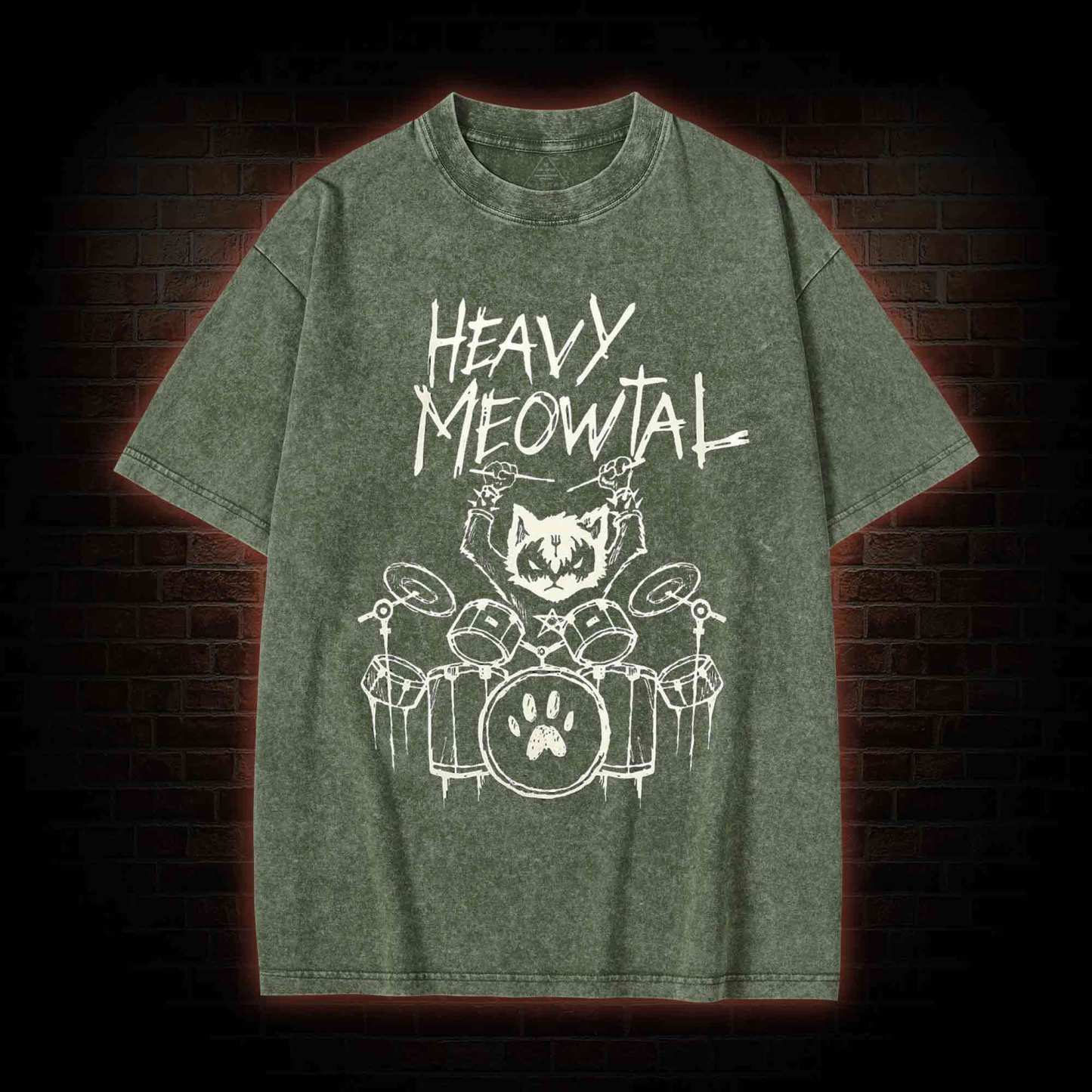 Heavy Meowtal Washed T-shirt