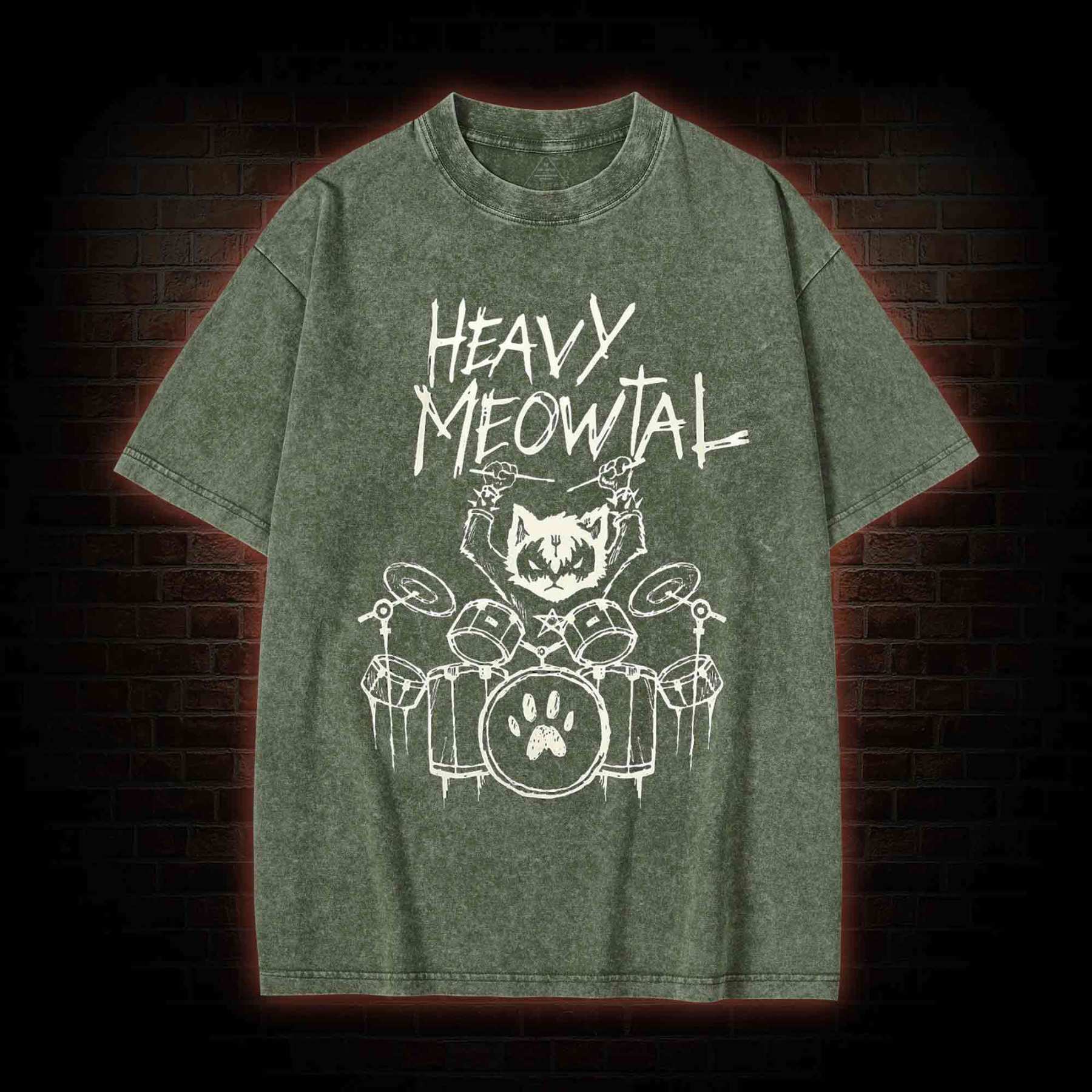 Heavy Meowtal Washed T-shirt