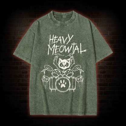 Heavy Meowtal Washed T-shirt