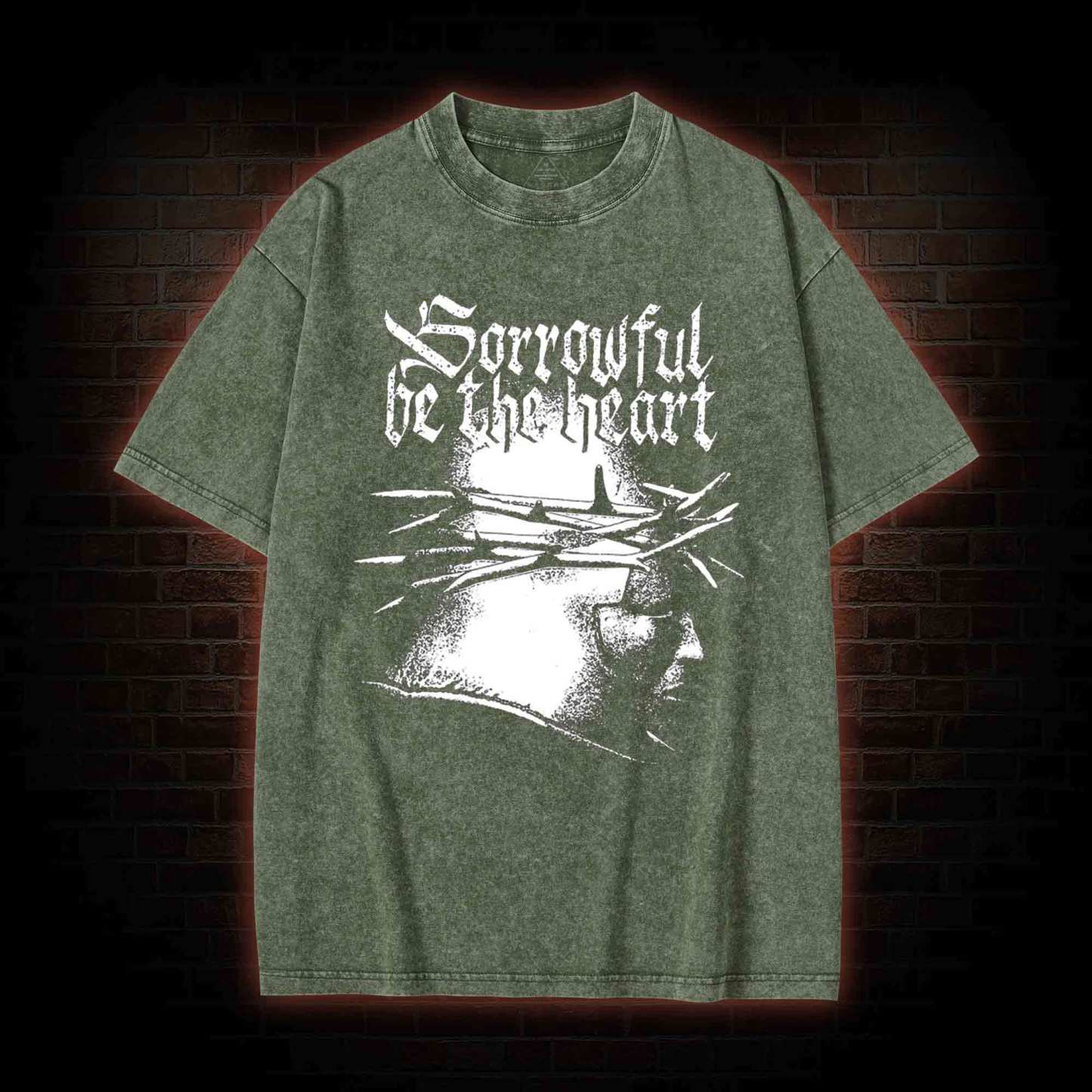 Sorrowful be the heart Washed T-shirt