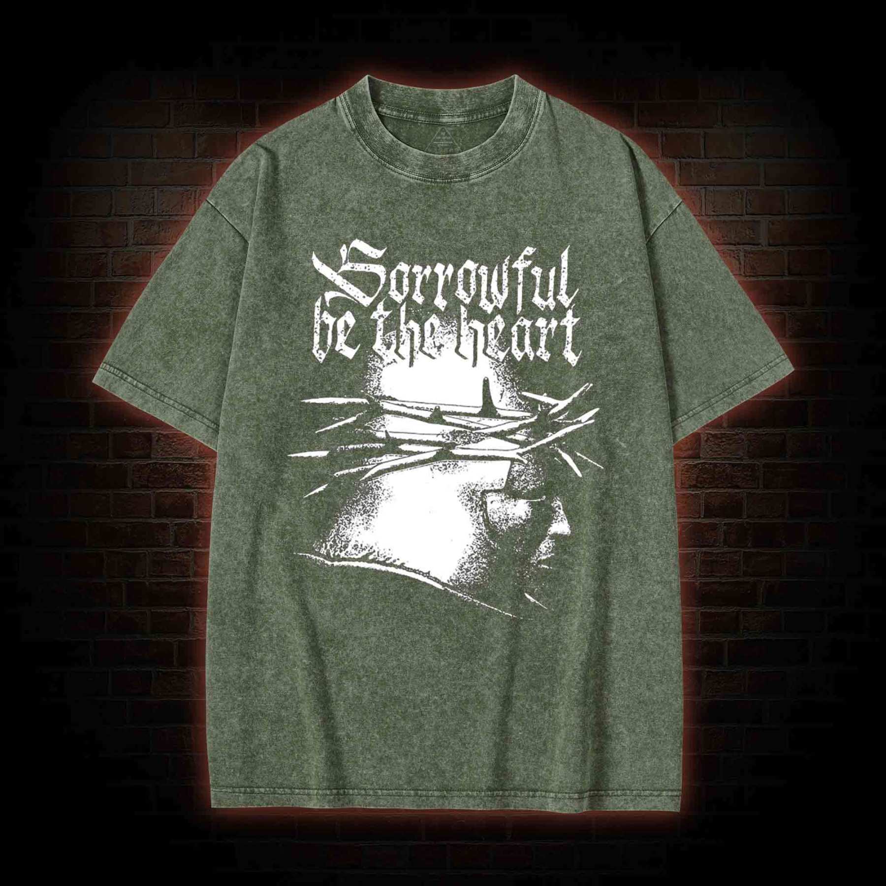 Sorrowful be the heart Washed T-shirt