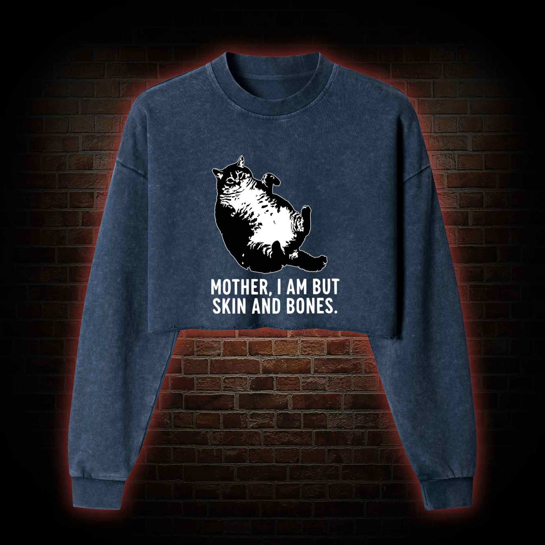 Mother I Am but Skin and Bones Washed Cropped Sweatshirts